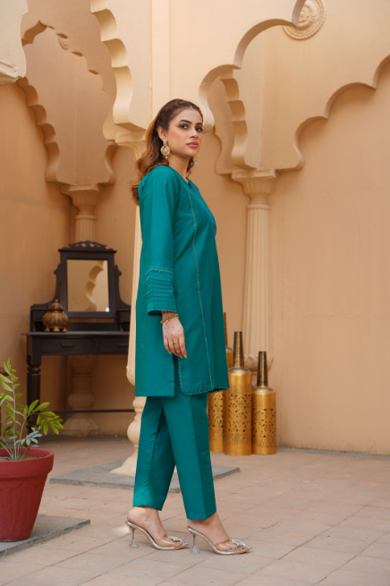 Sajni - Rang e haya (2 Piece) - Embroidered Lawn Shirt & Trouser