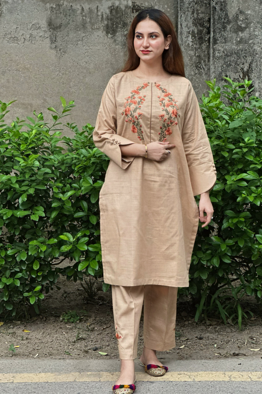 Vanya (2 Piece) - Embroidered Khaddar Shirt & Trouser