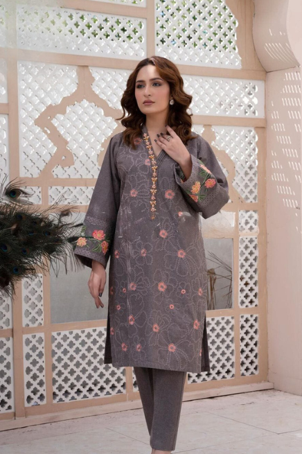 Zoha (2 Piece) - Embroidered Khaddar Shirt & Trouser