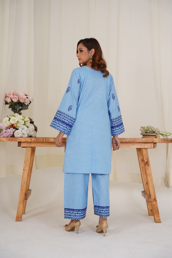 Jugnu (2 Piece) - Embroidered Khaddar Shirt & Trouser