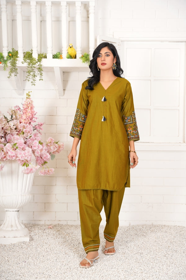 Anaya (2 Piece) - Embroidered Khaddar Shirt with Trouser