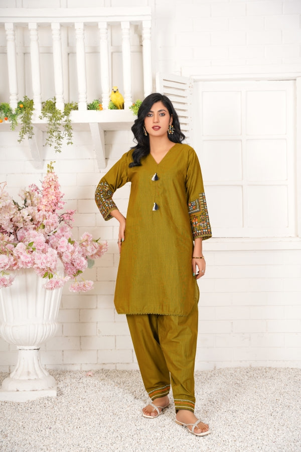 Anaya (2 Piece) - Embroidered Khaddar Shirt with Trouser