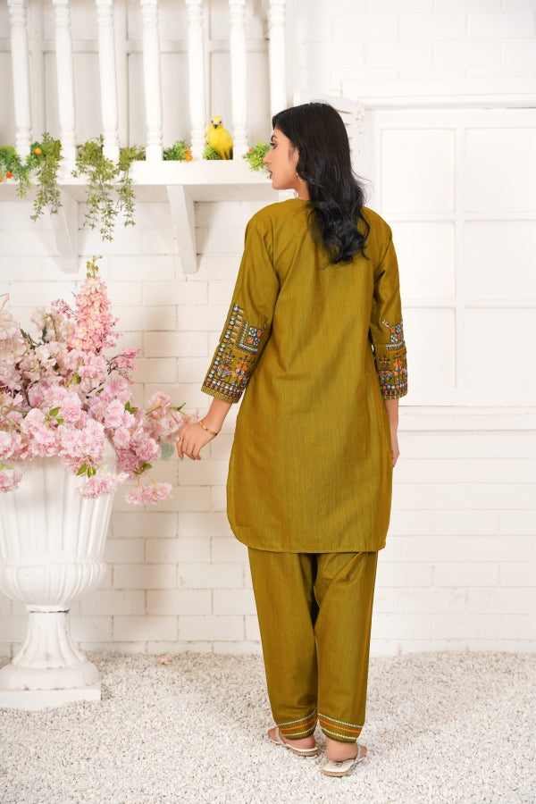 Anaya (2 Piece) - Embroidered Khaddar Shirt with Trouser